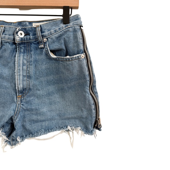 rag & bone Zippered Blue Denim Shorts - Picture 3 of 10